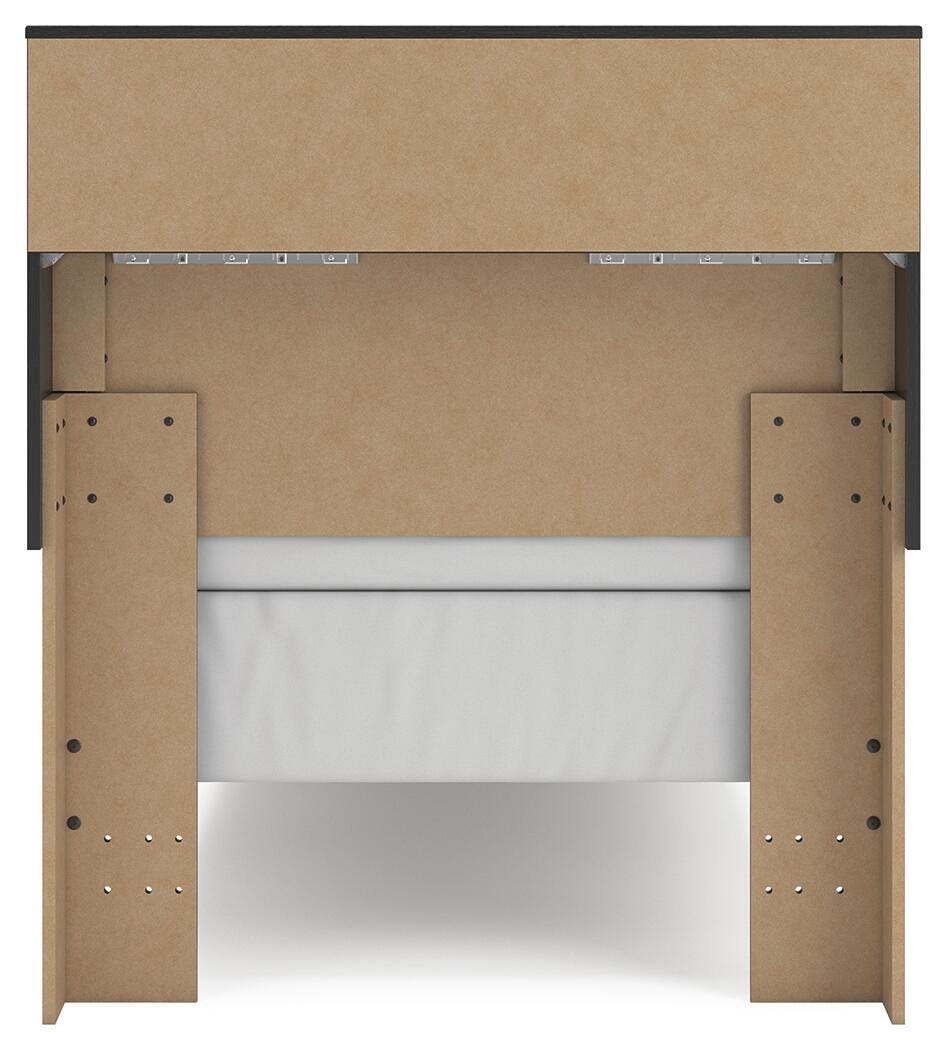 Jonnifer Black/Gray Twin Bookcase Bed
