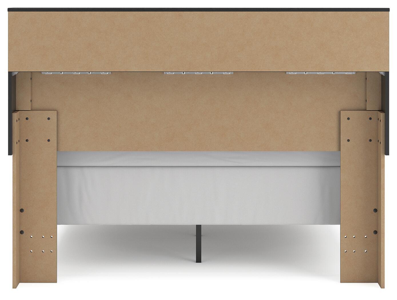 Jonnifer Black/Gray Queen Bookcase Headboard