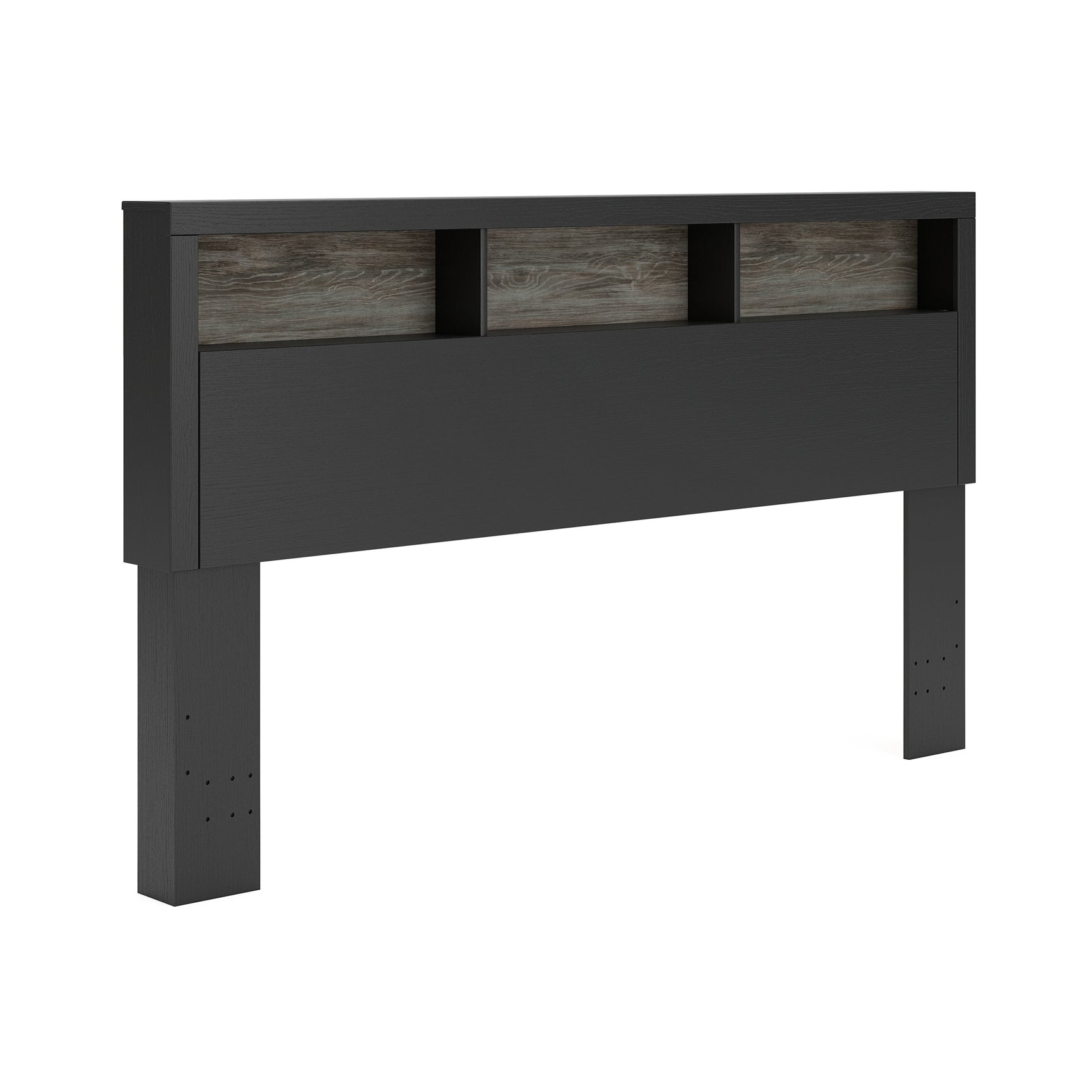 Jonnifer Black/Gray King Bookcase Headboard