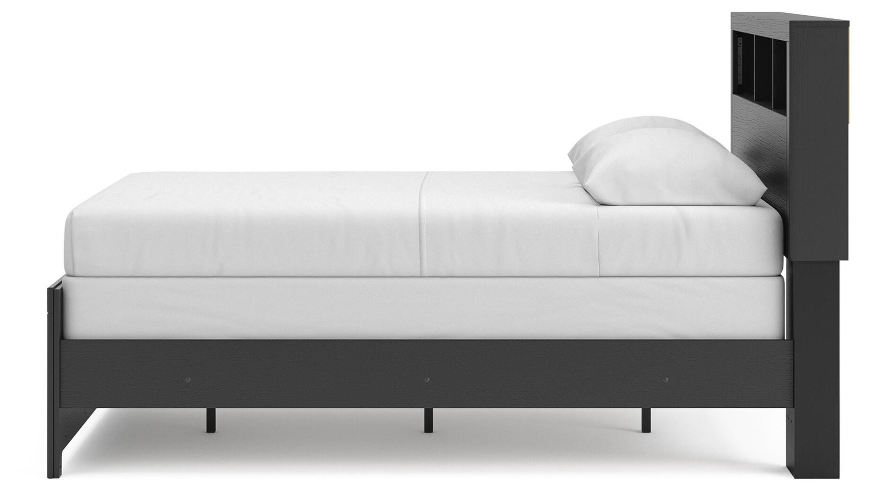 Jonnifer Black/Gray Full Bookcase Bed