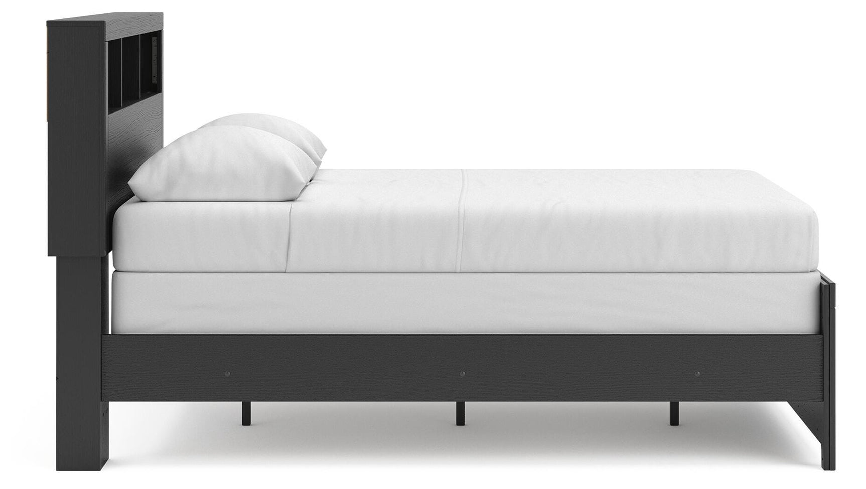 Jonnifer Black/Gray Full Bookcase Bed