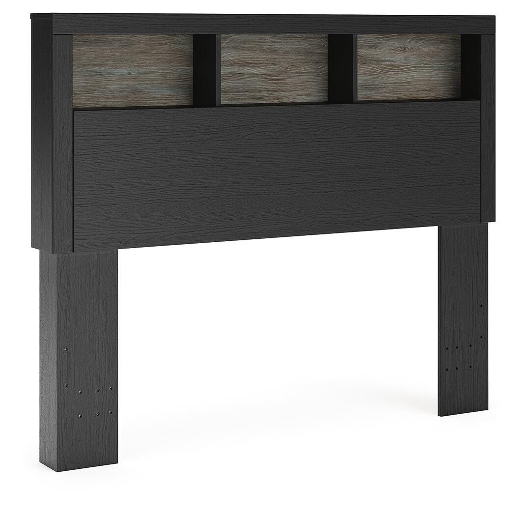 Jonnifer Black/Gray Full Bookcase Headboard (Online Special Price)