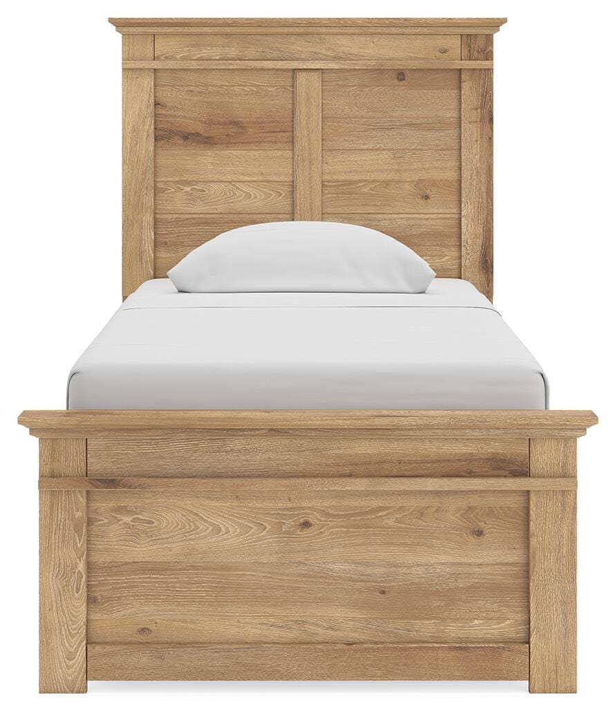 Fenderport Tan Twin Panel Bed (Online Special Price)