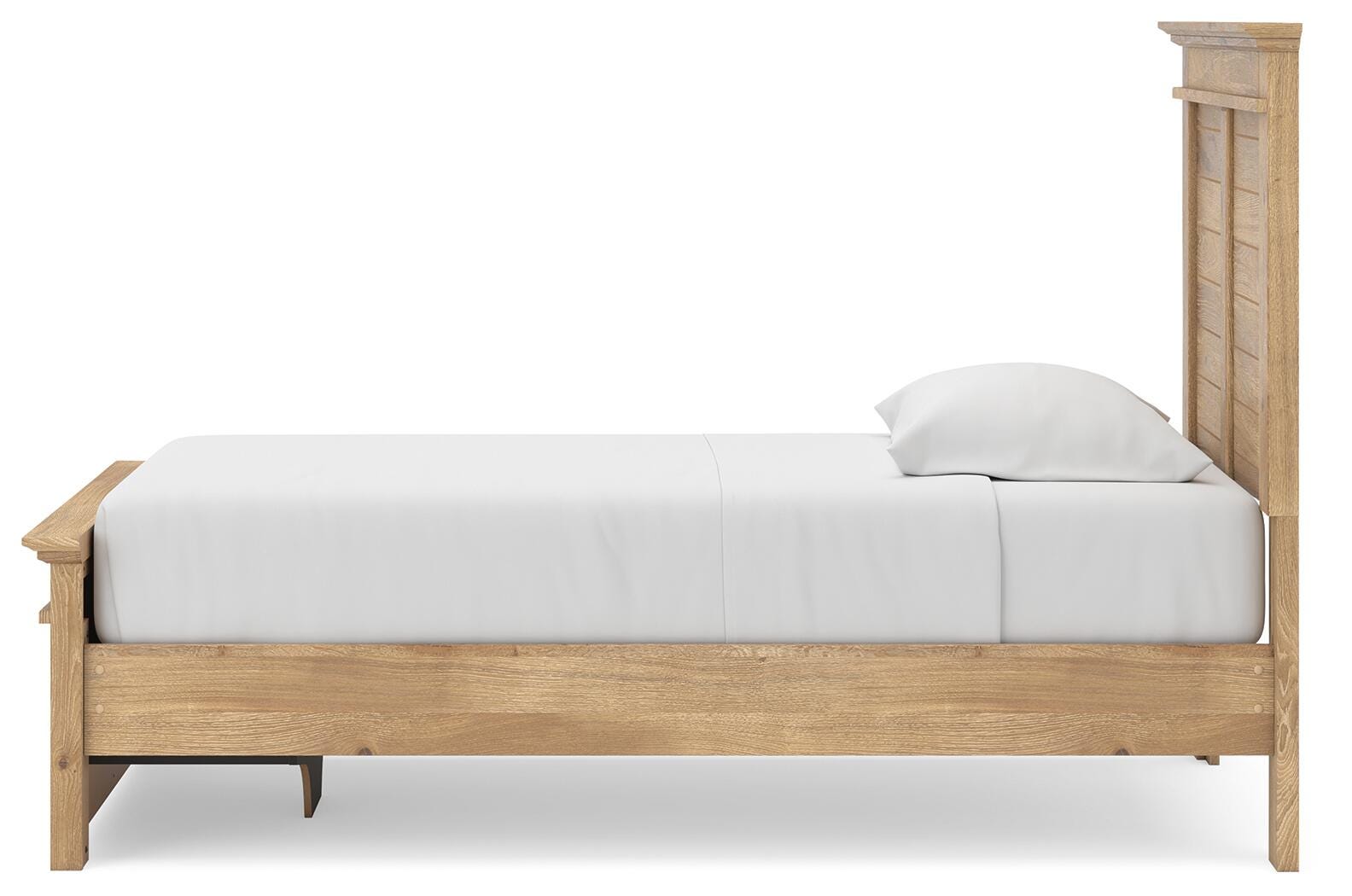 Fenderport Tan Twin Panel Storage Bed with Storage Footboard (Online Special Price)