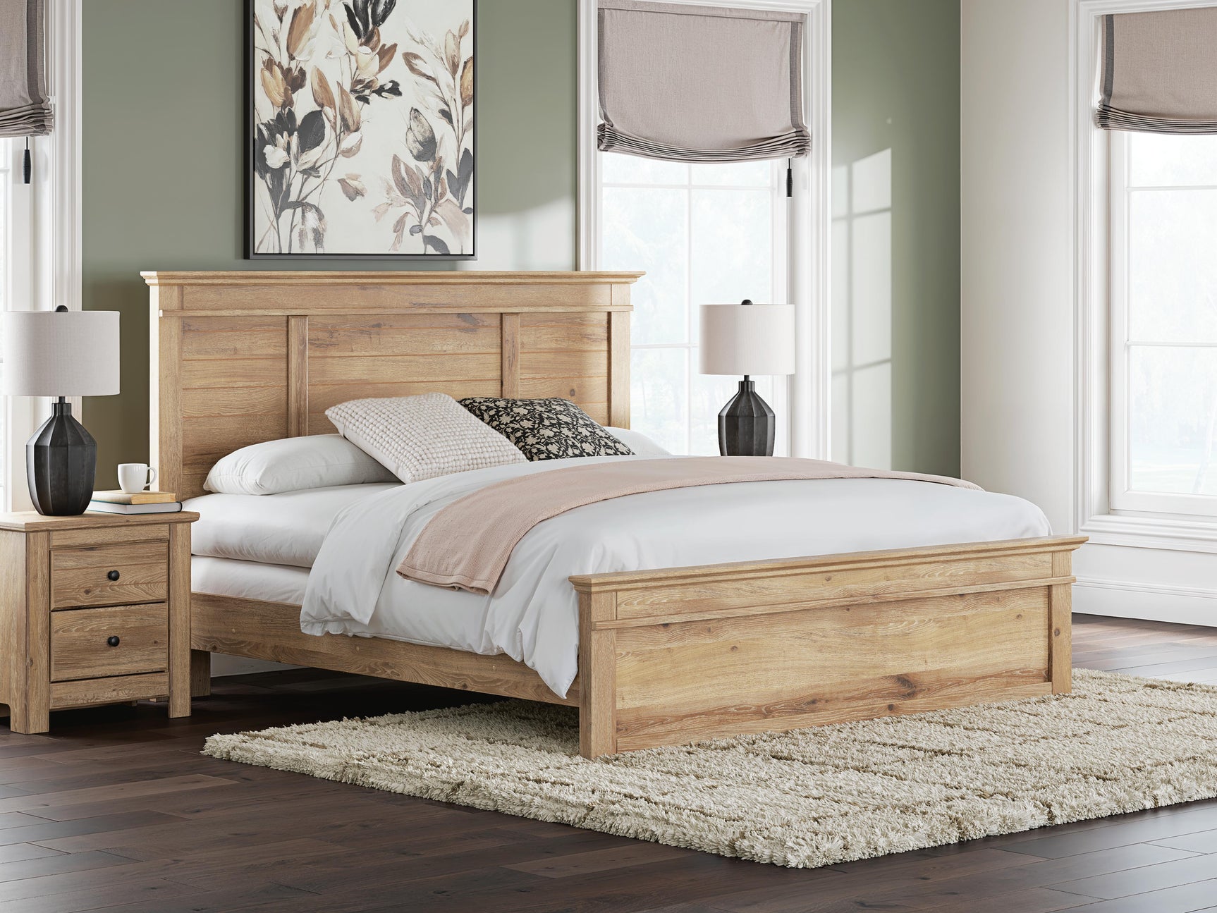 Fenderport Tan King Panel Bed