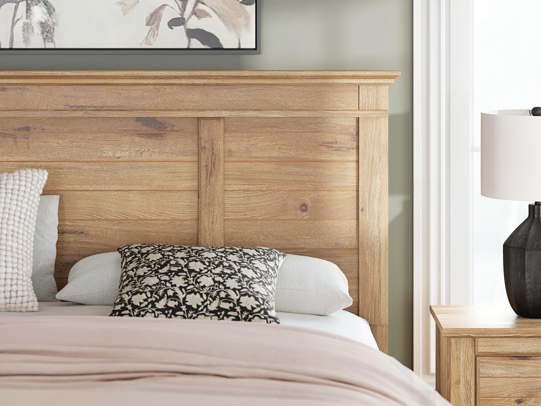 Fenderport Tan King Panel Storage Bed with Storage Footboard and Under Bed Storage