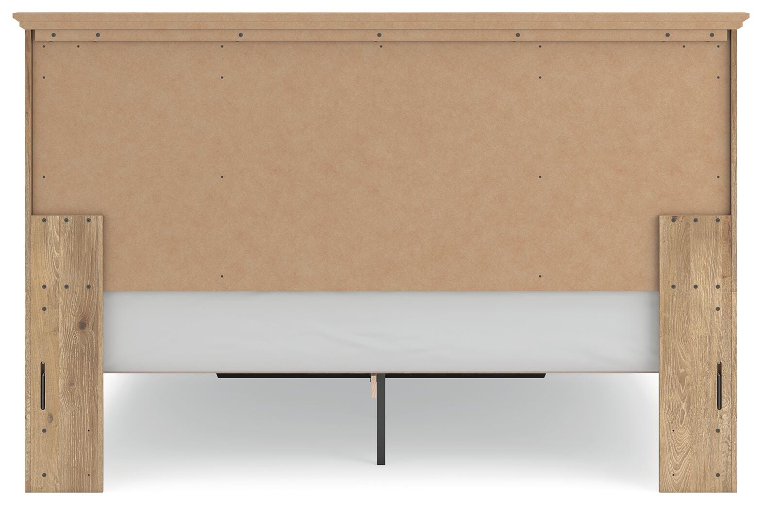 Fenderport Tan King Panel Storage Bed with Storage Footboard (Online Special Price)