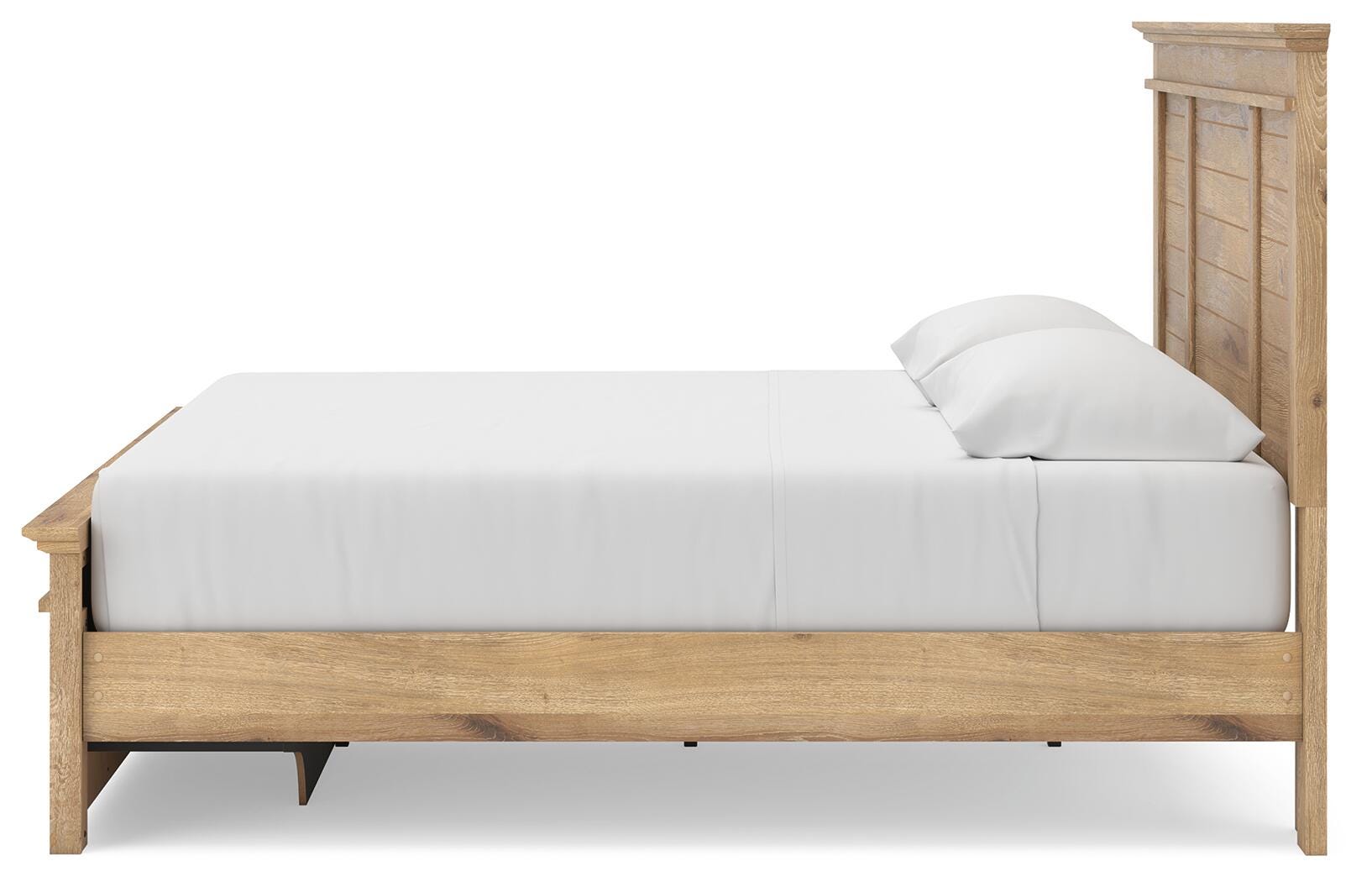 Fenderport Tan King Panel Storage Bed with Storage Footboard (Online Special Price)