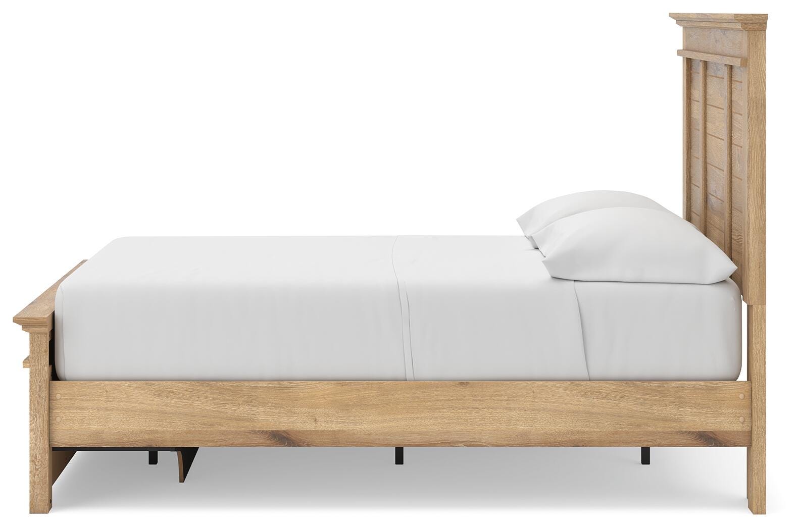 Fenderport Tan Full Panel Storage Bed with Storage Footboard and Under Bed Storage (Online Special Price)