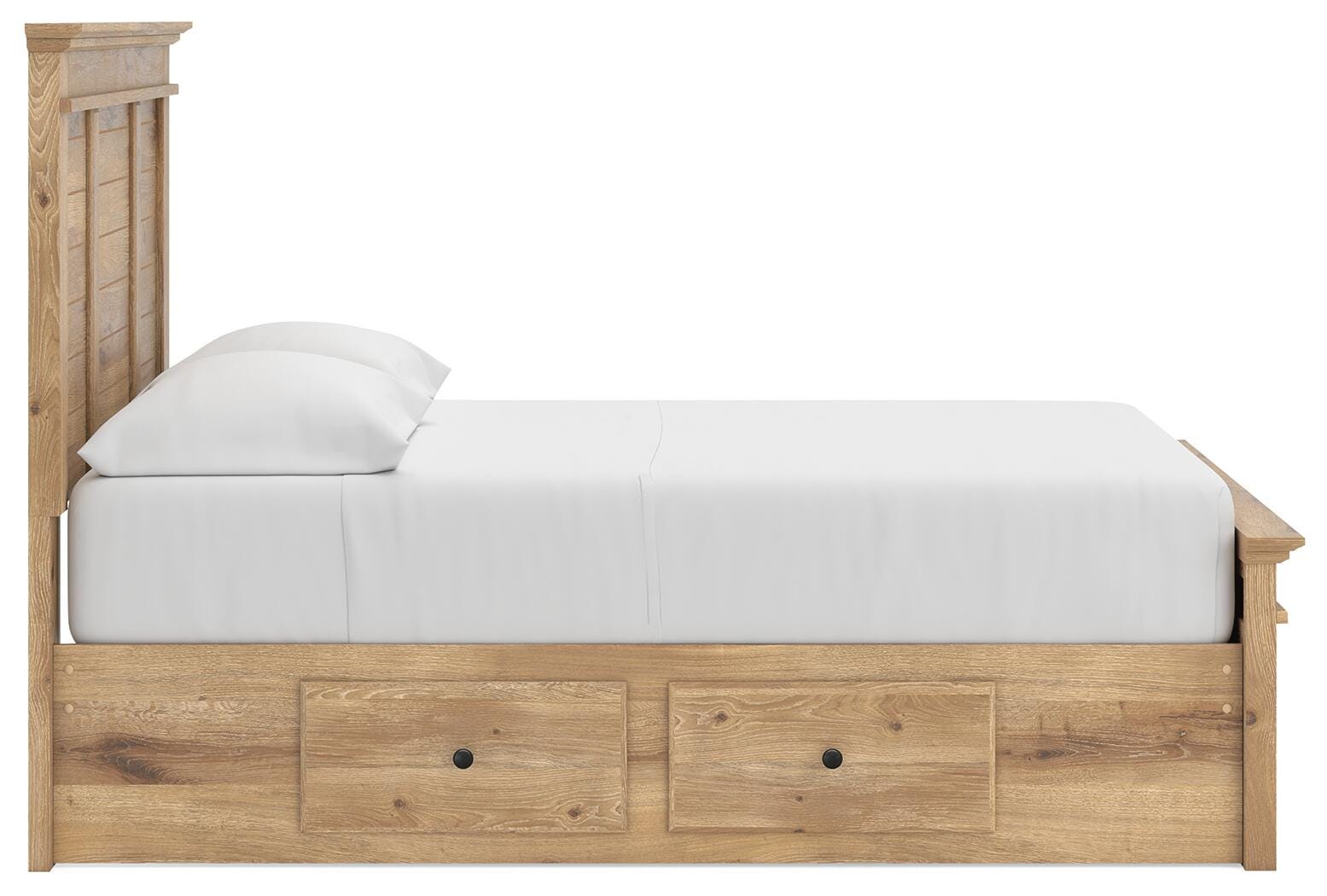 Fenderport Tan Full Panel Storage Bed with Storage Footboard and Under Bed Storage