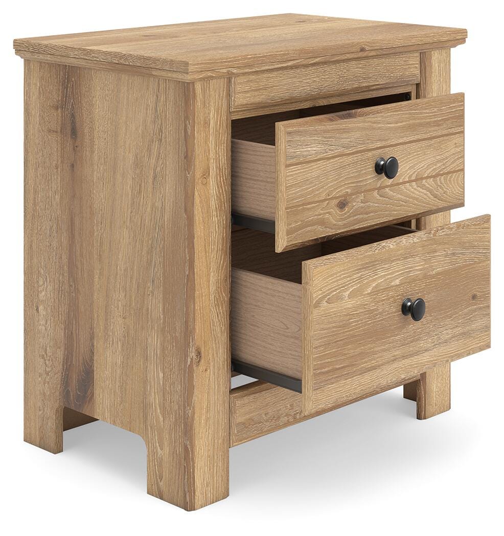 Makidern Tan King Panel Bed, Dresser, Mirror and 2 Nightstands (Online Special Price)