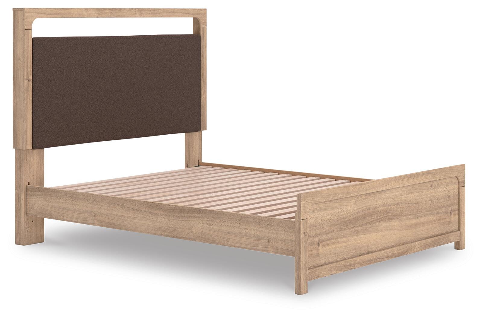 Hollymount Tan Queen Upholstered Platform Bed (Online Special Price)