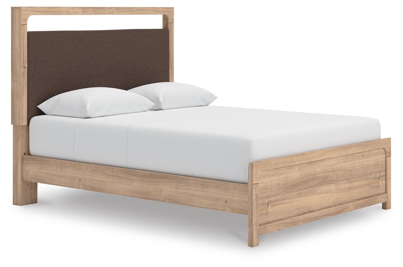 Hollymount Tan Queen Upholstered Platform Bed (Online Special Price)