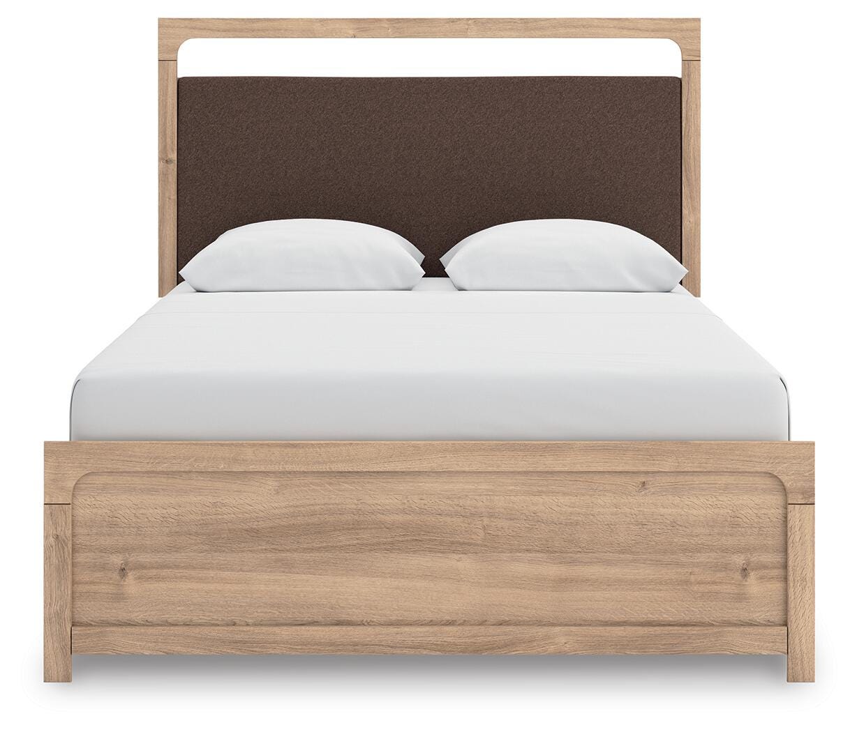 Hollymount Tan Queen Upholstered Platform Bed (Online Special Price)