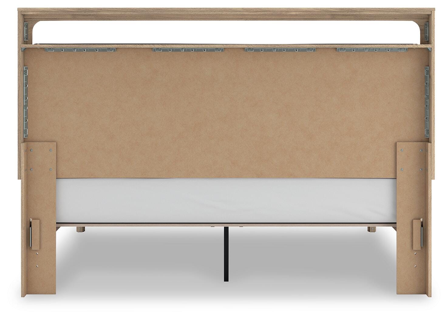 Hollymount Tan King Upholstered Platform Bed