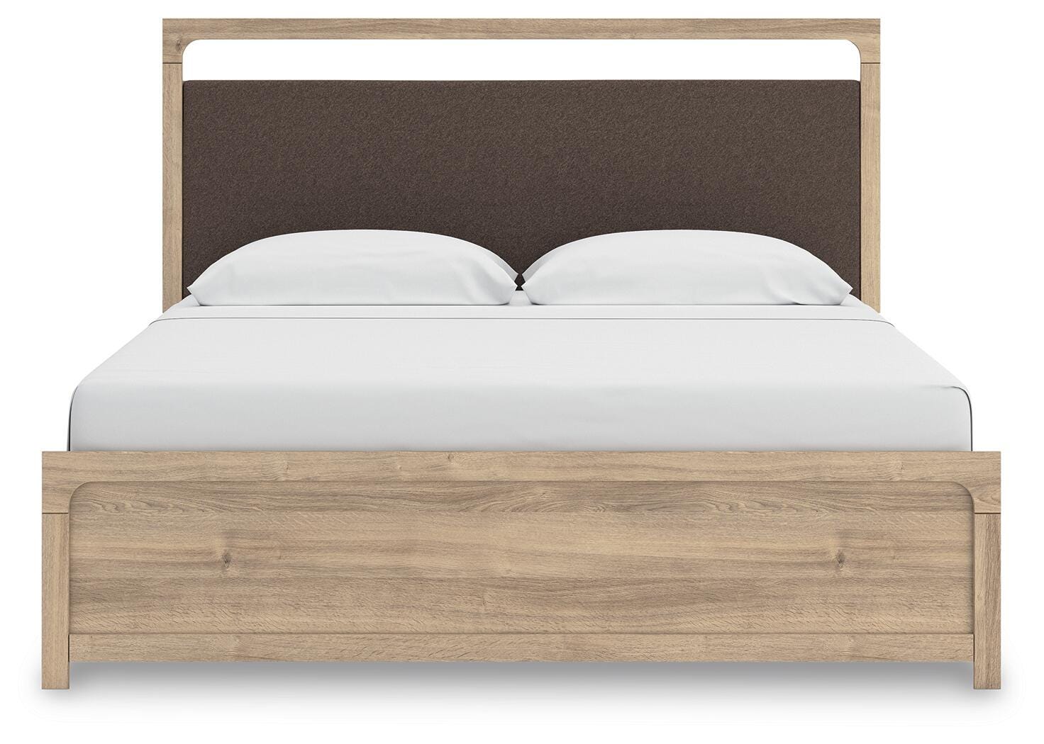 Hollymount Tan King Upholstered Platform Bed