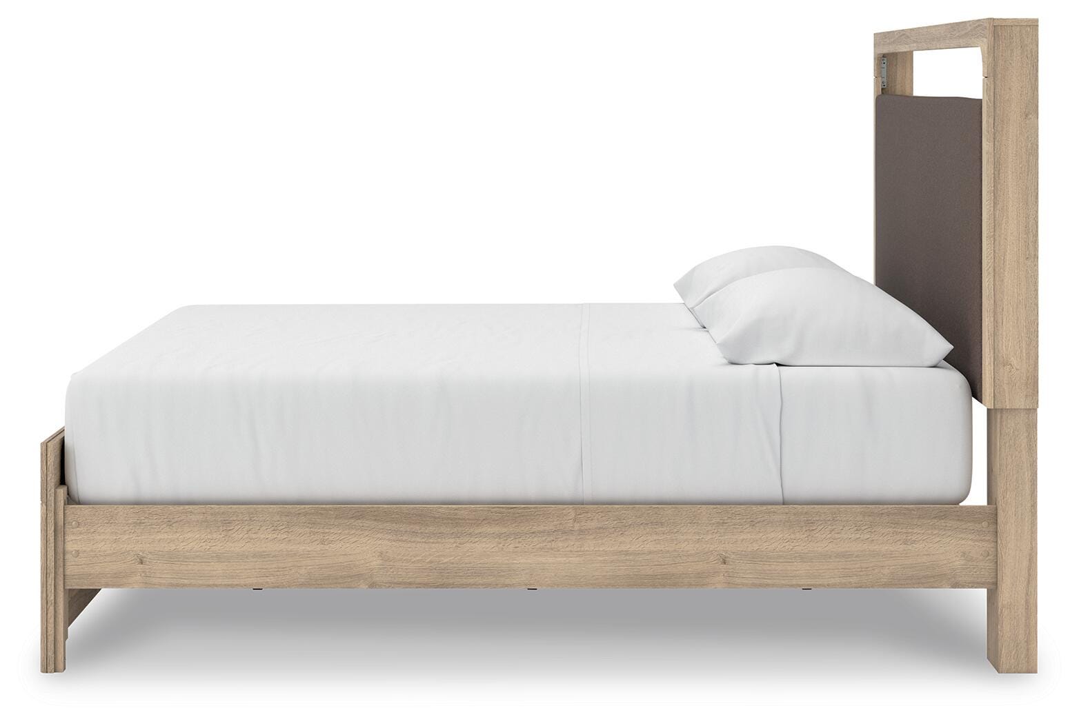 Hollymount Tan King Upholstered Platform Bed