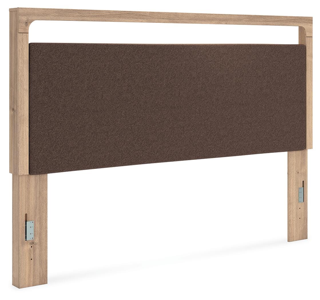 Hollymount Tan/Brown King Upholstered Panel Headboard