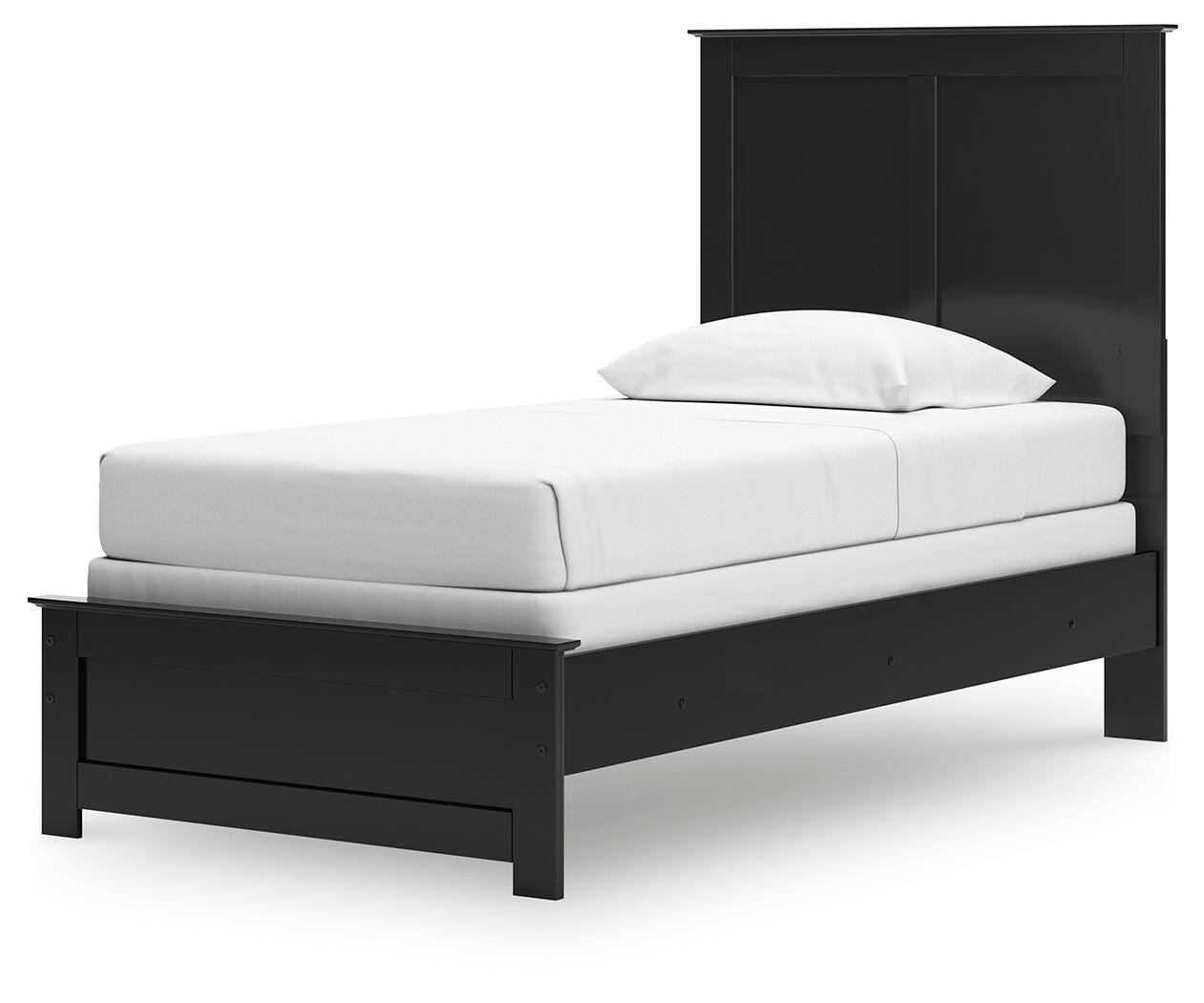 Maribel Black Twin Panel Bed and Nightstand (Online Special Price)