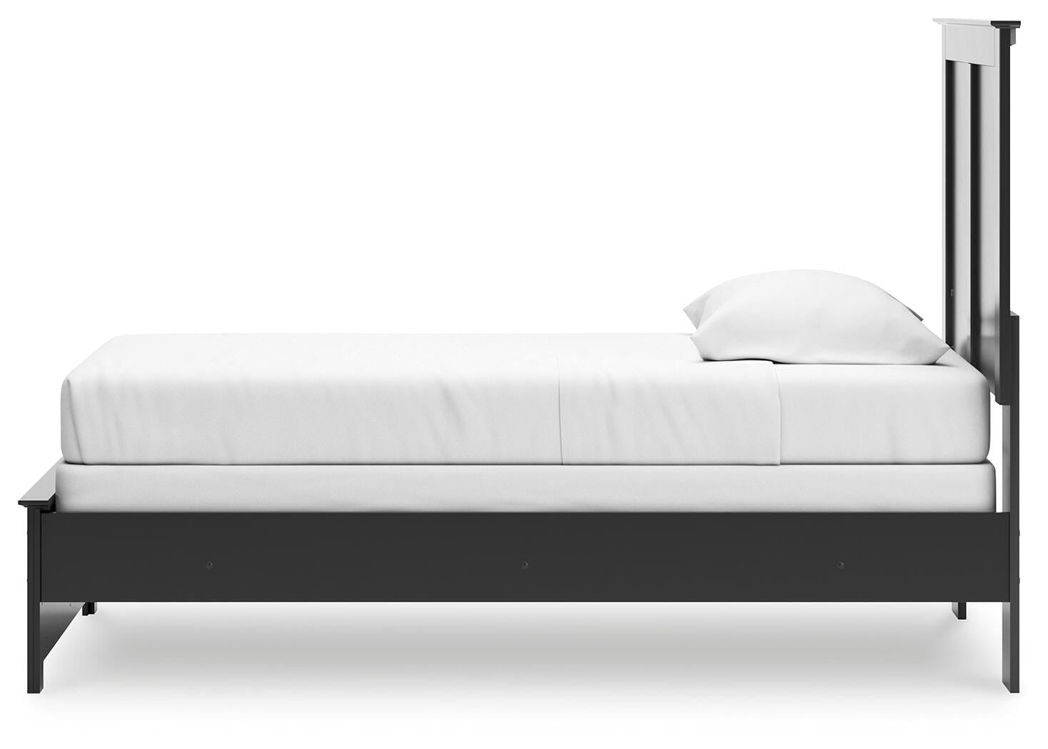 Maribel Black Twin Panel Bed and Nightstand (Online Special Price)