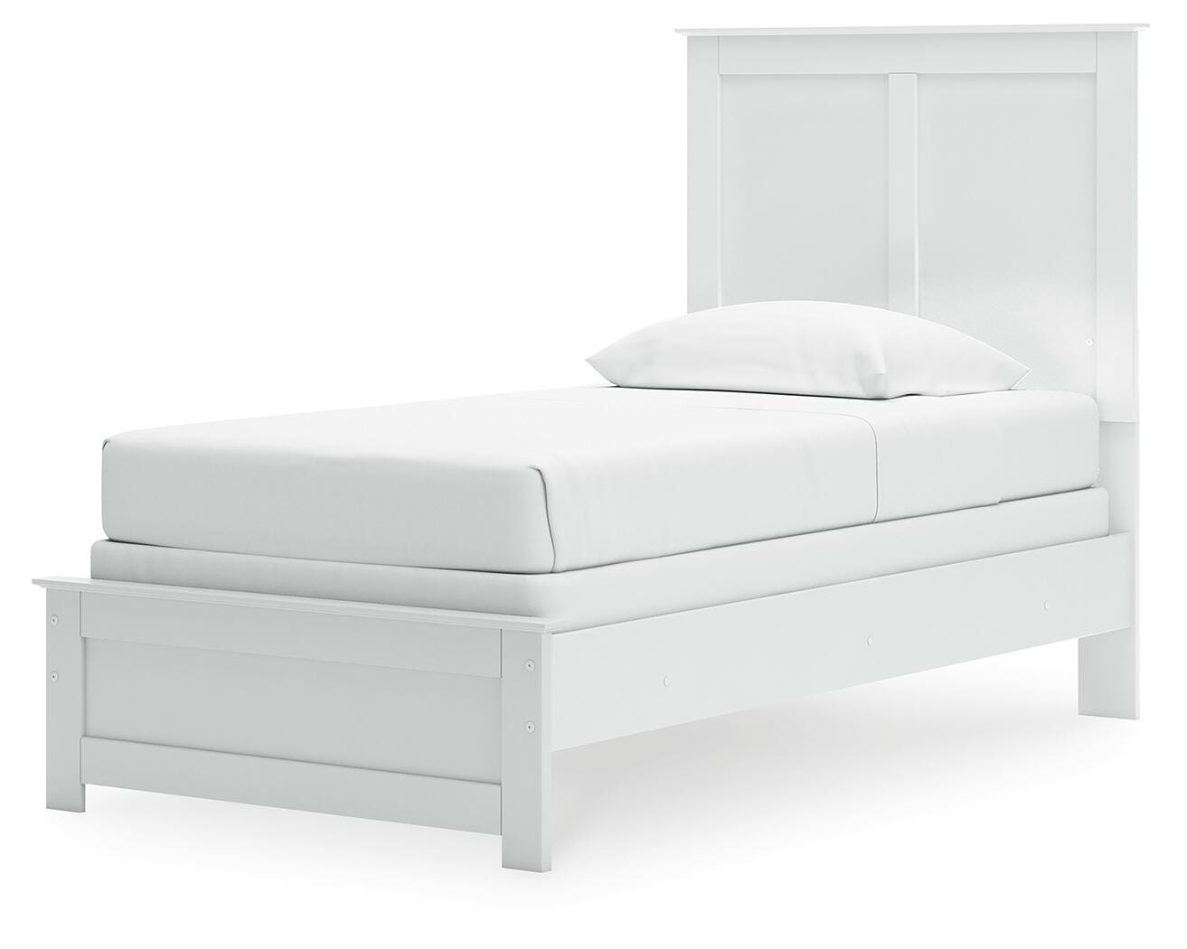 Bostwick Shoals White Twin Panel Bed, Dresser, Mirror and Nightstand