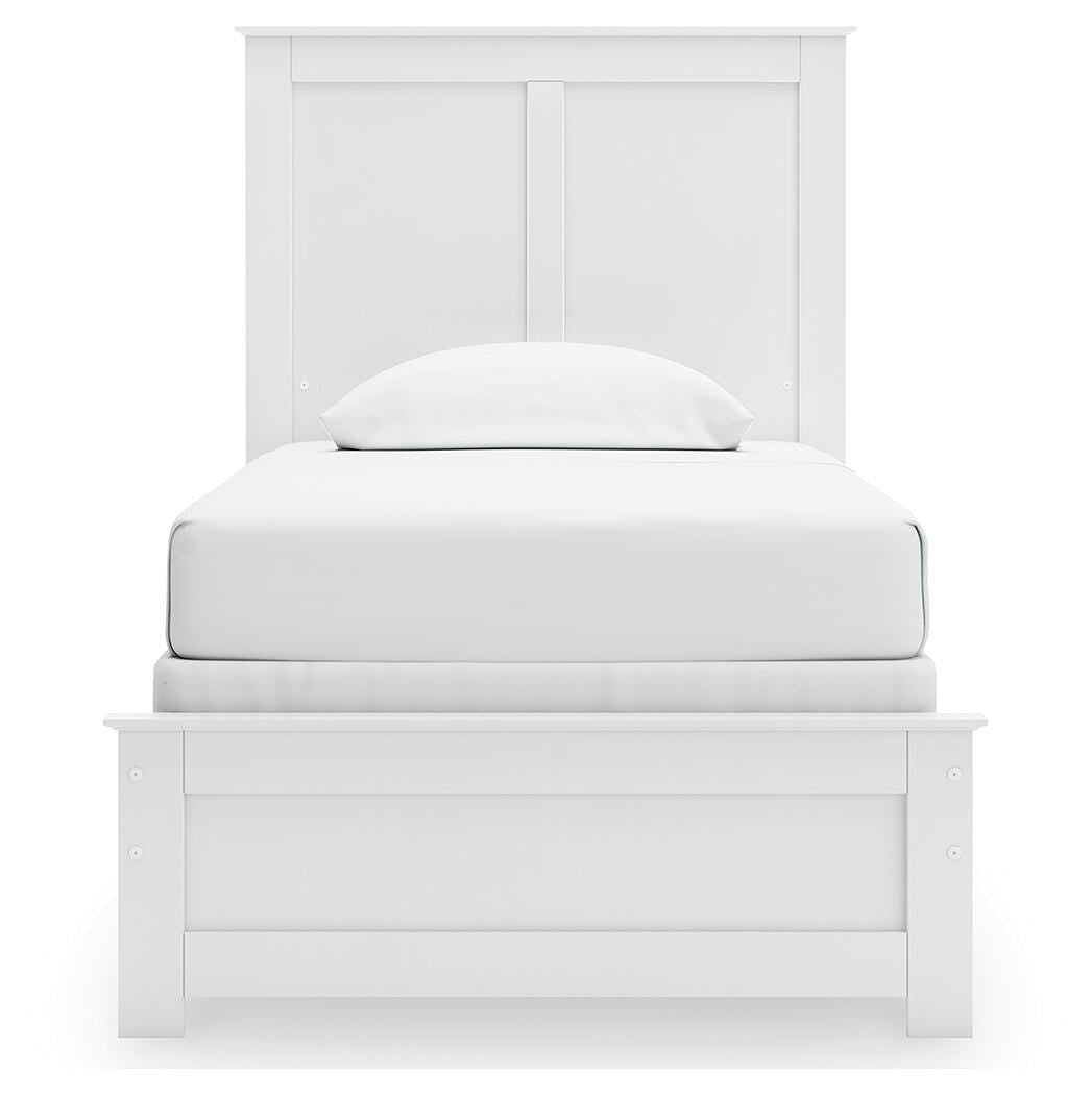 Bostwick Shoals White Twin Panel Bed, Dresser, Mirror and Nightstand