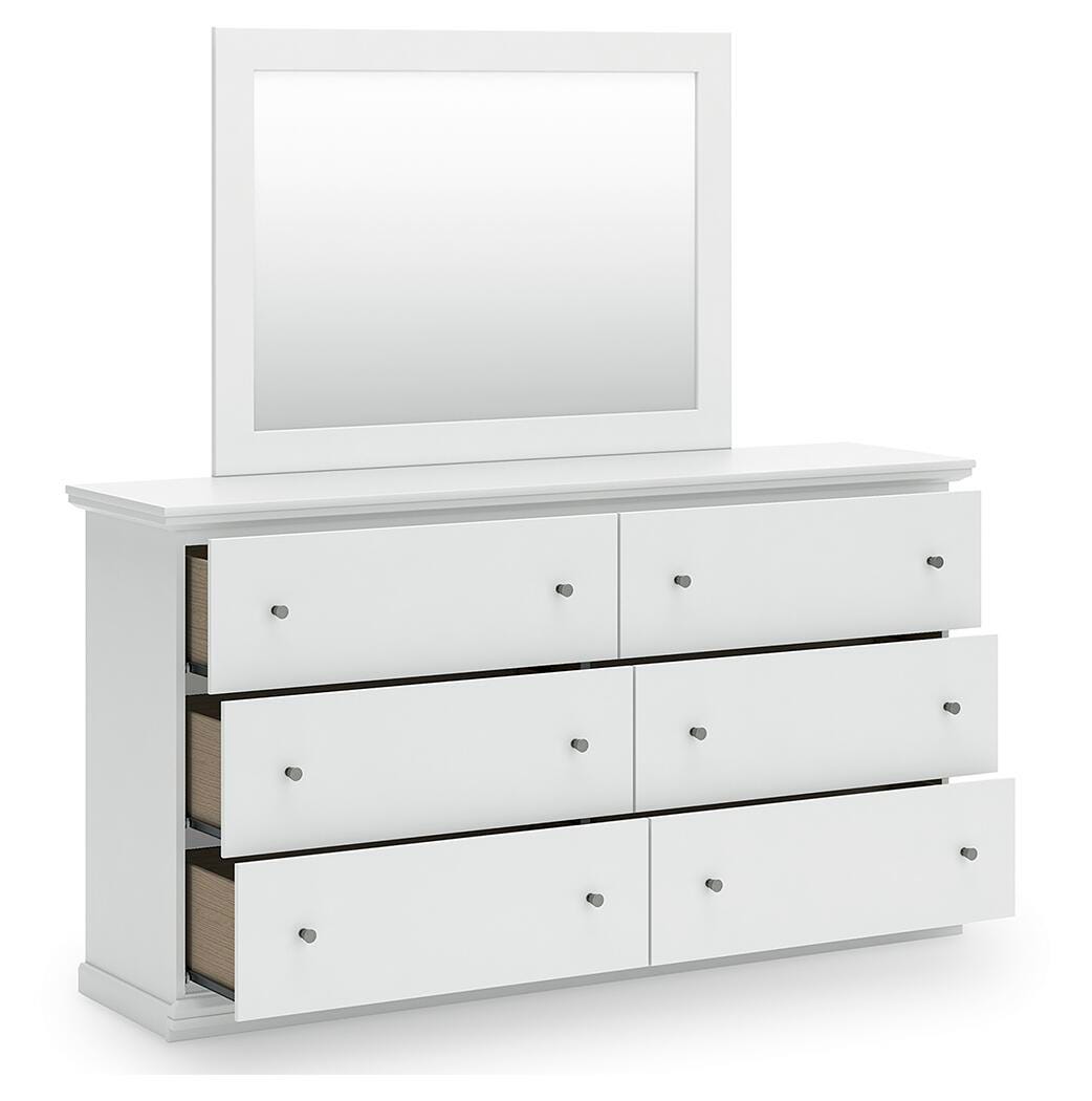 Bostwick Shoals White Twin Panel Bed, Dresser, Mirror and Nightstand