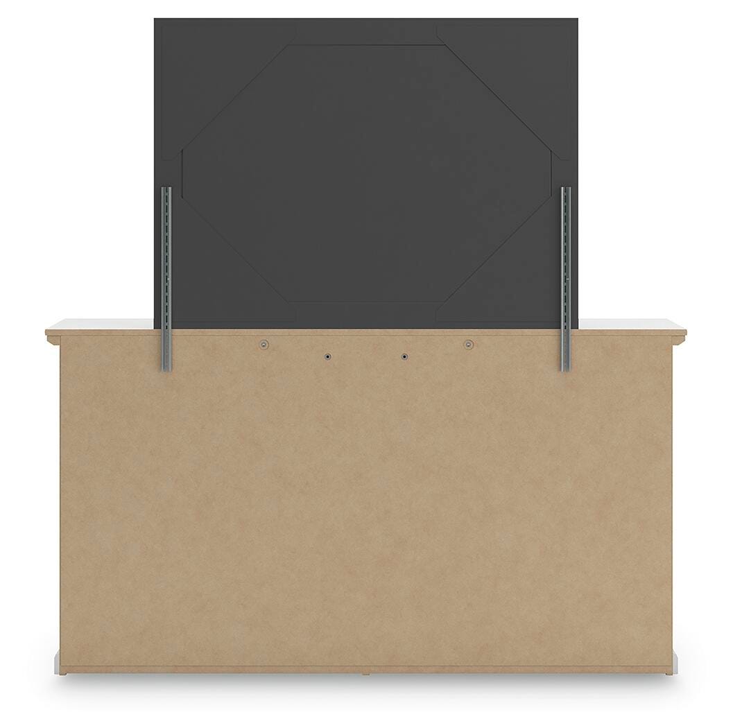 Bostwick Shoals White Full Panel Bed, Dresser and Mirror