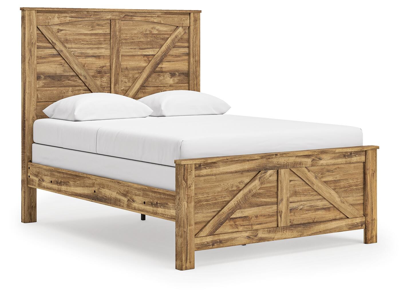 Branstony Brown Queen Crossbuck Panel Bed