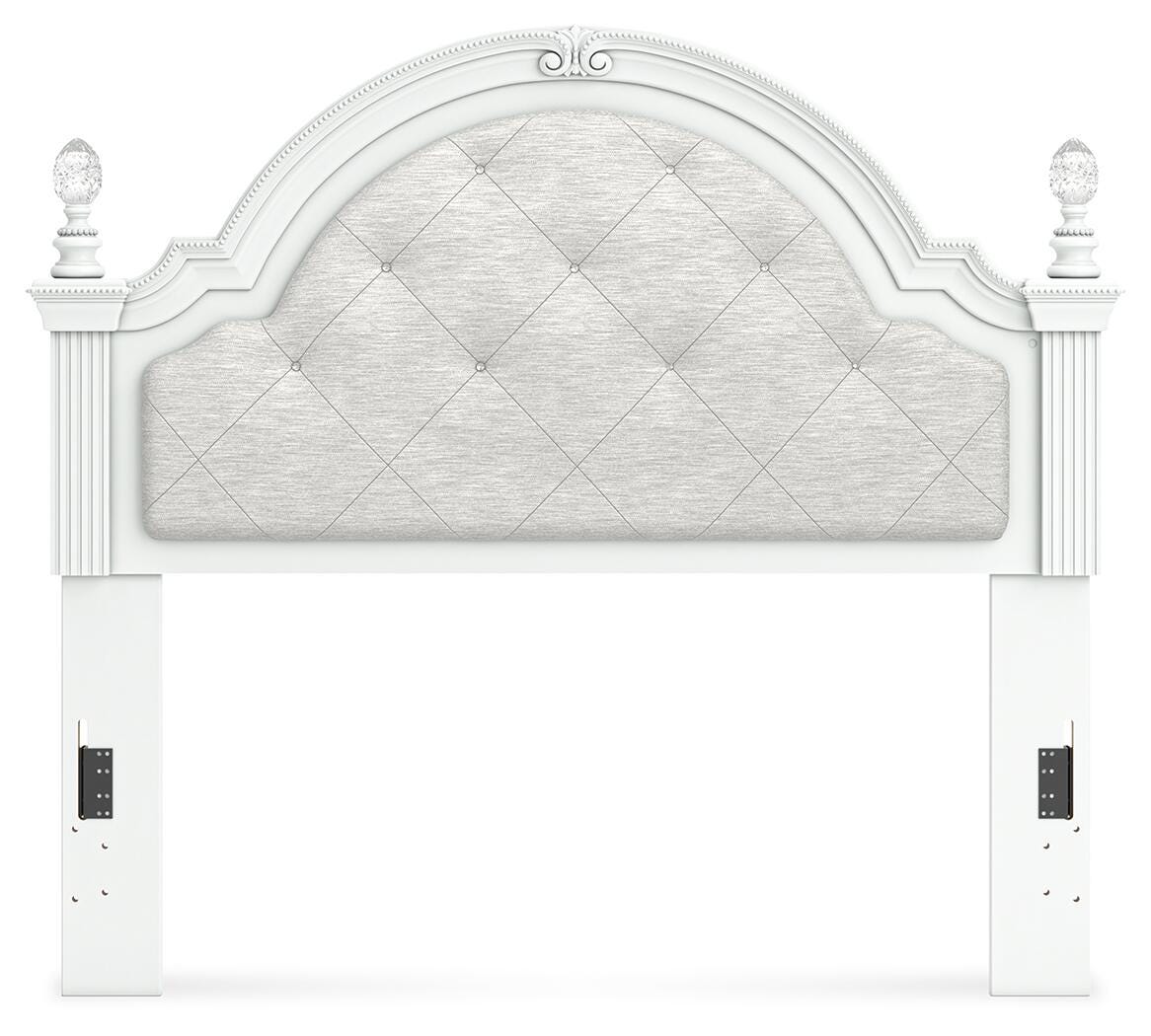 Maylilly White Full Upholstered Panel Headboard (Online Special Price)