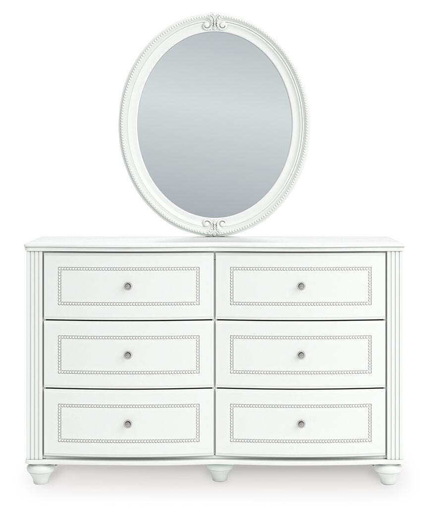 Maylilly White Dresser and Mirror (Online Special Price)