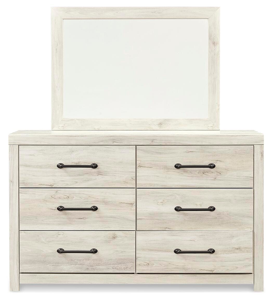 Cambeck Whitewash Full Panel Bed, Dresser, Mirror and 2 Nightstands (Online Special Price)