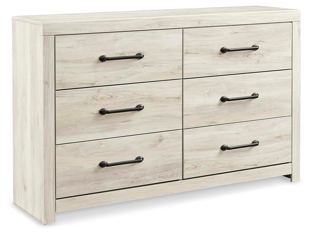 Cambeck Whitewash King Panel Bed with Storage, Dresser, Chest and 2 Nightstands