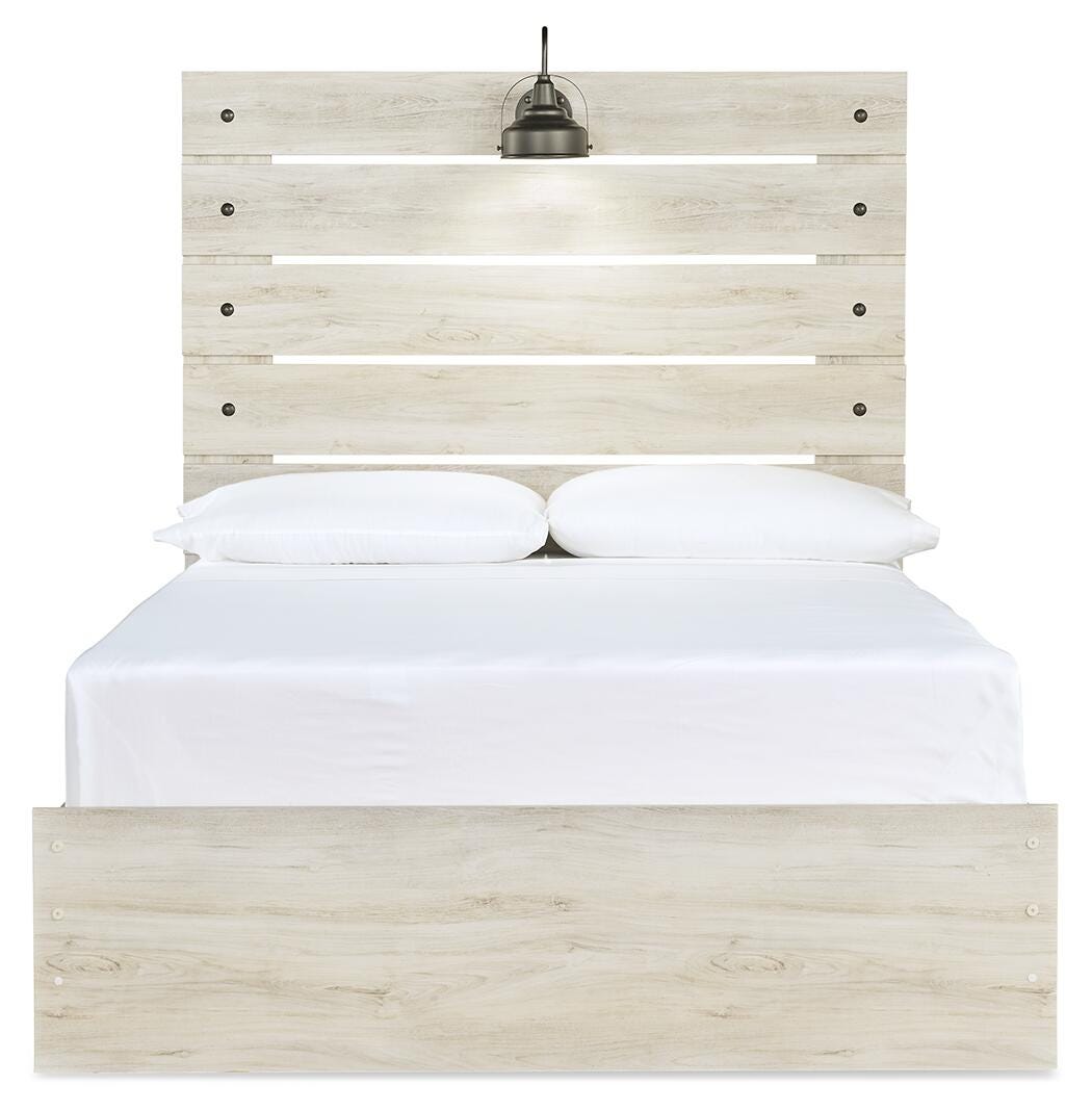 Cambeck Whitewash Full Panel Bed, Dresser, Mirror and 2 Nightstands (Online Special Price)