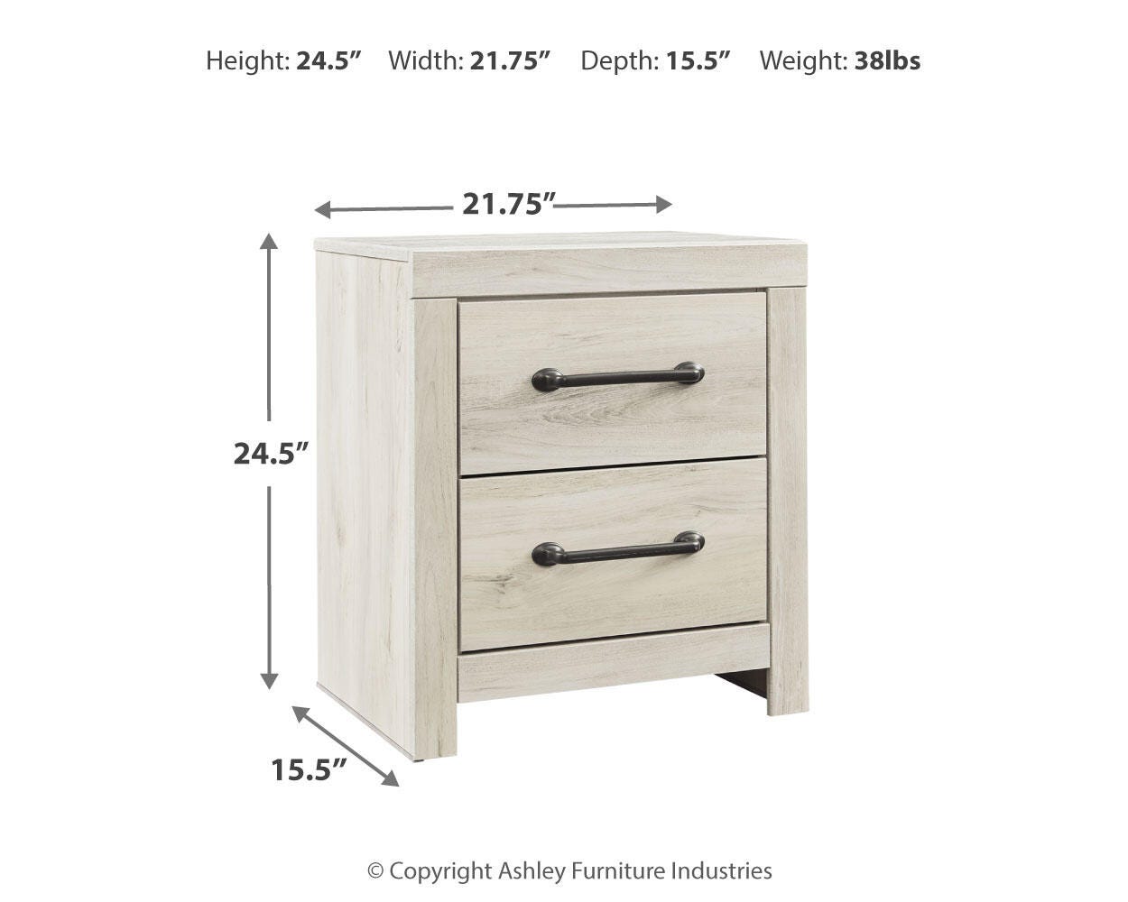 Cambeck Whitewash King Panel Bed, Dresser and 2 Nightstands (Online Special Price)