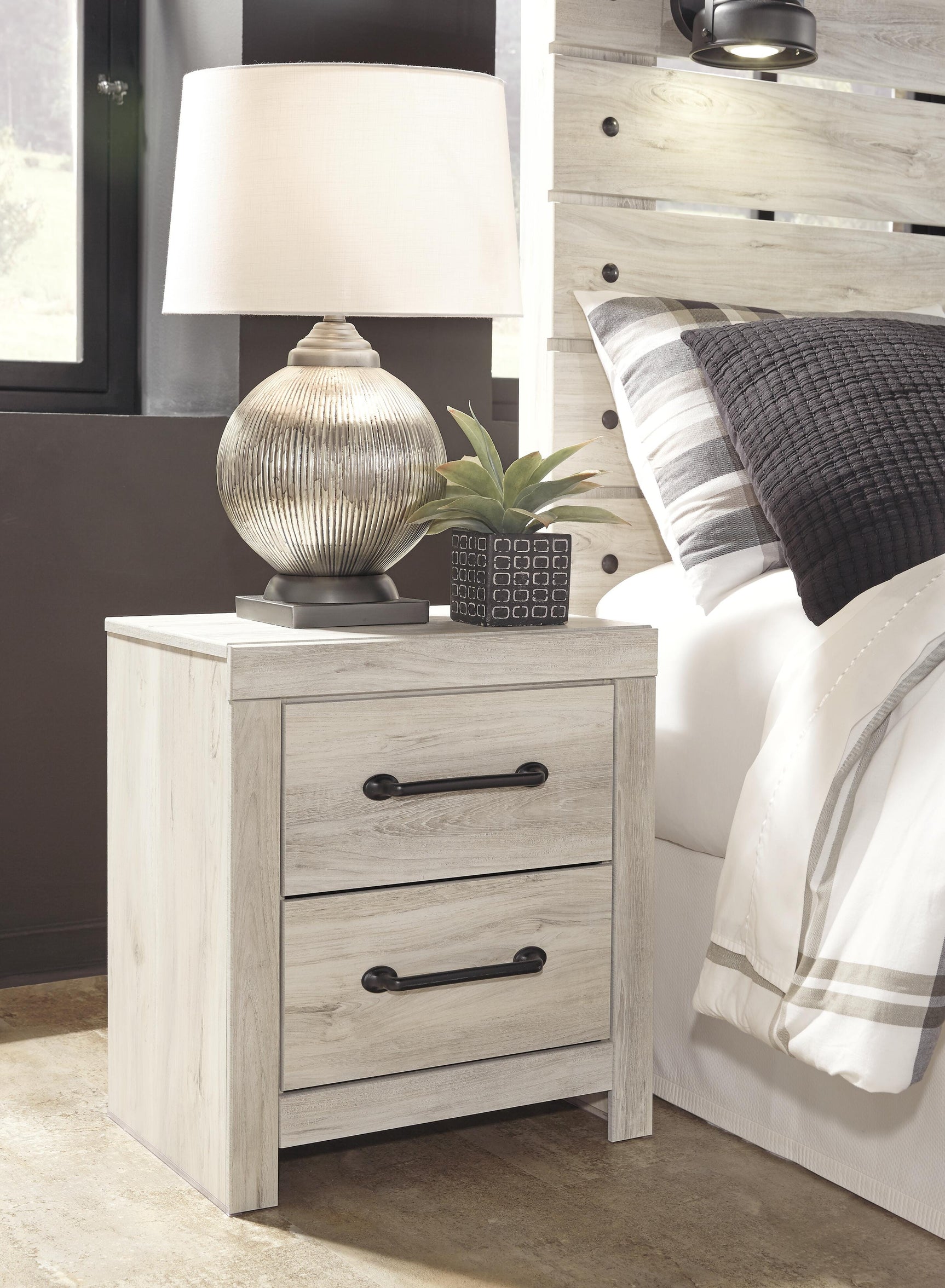 Cambeck Whitewash King Panel Bed, Dresser and 2 Nightstands (Online Special Price)