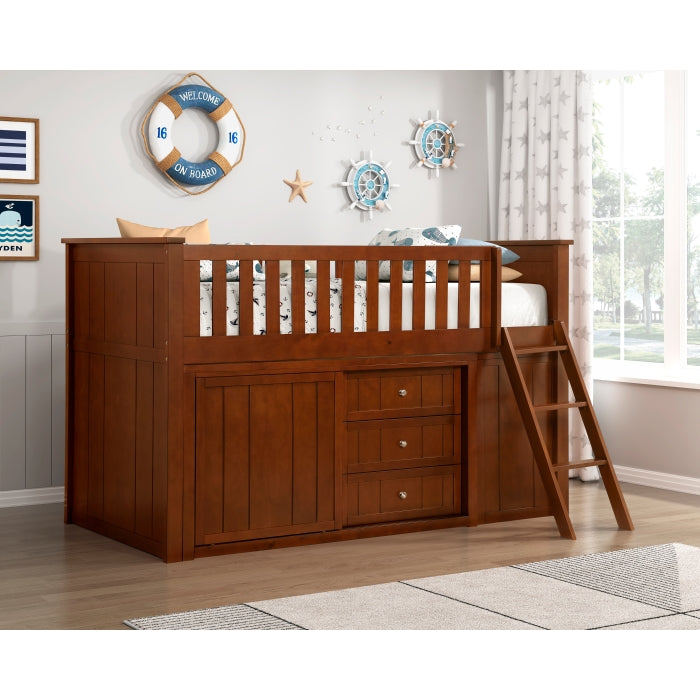 Rowe Brown Low Loft Bunk With Bookcase And 2 Dressers