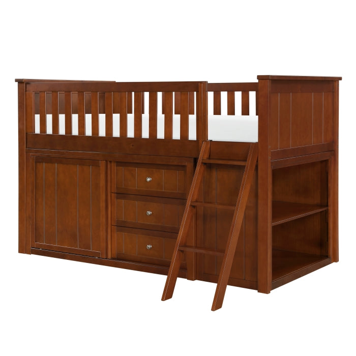 Rowe Brown Low Loft Bunk With Bookcase And 2 Dressers