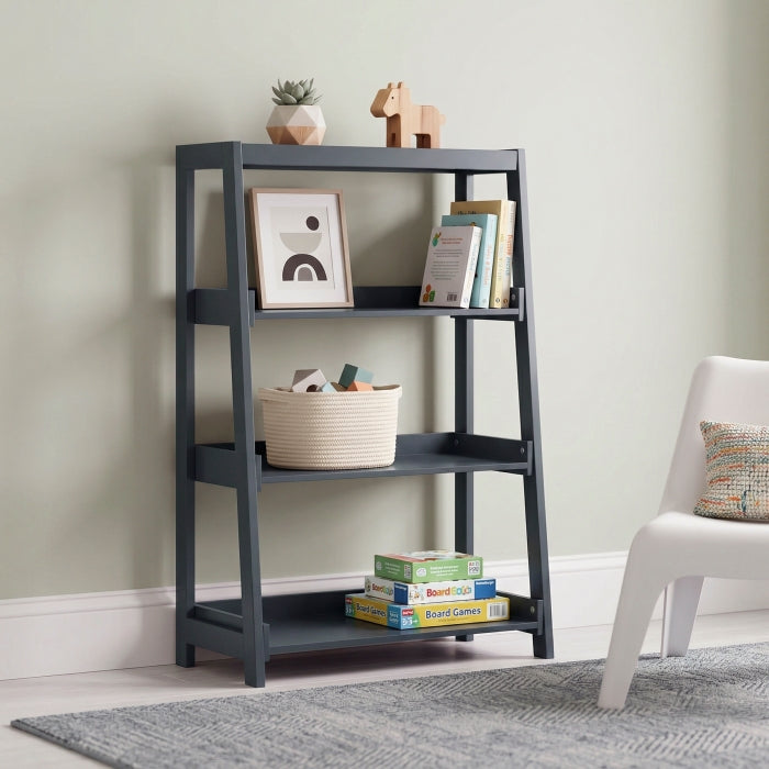 Sloane Blue 3 Fixed Shelves Bookcase