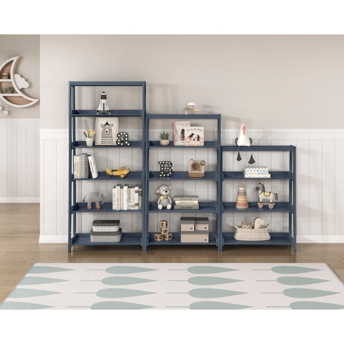 Sloane Blue 3 Fixed Shelves Bookcase