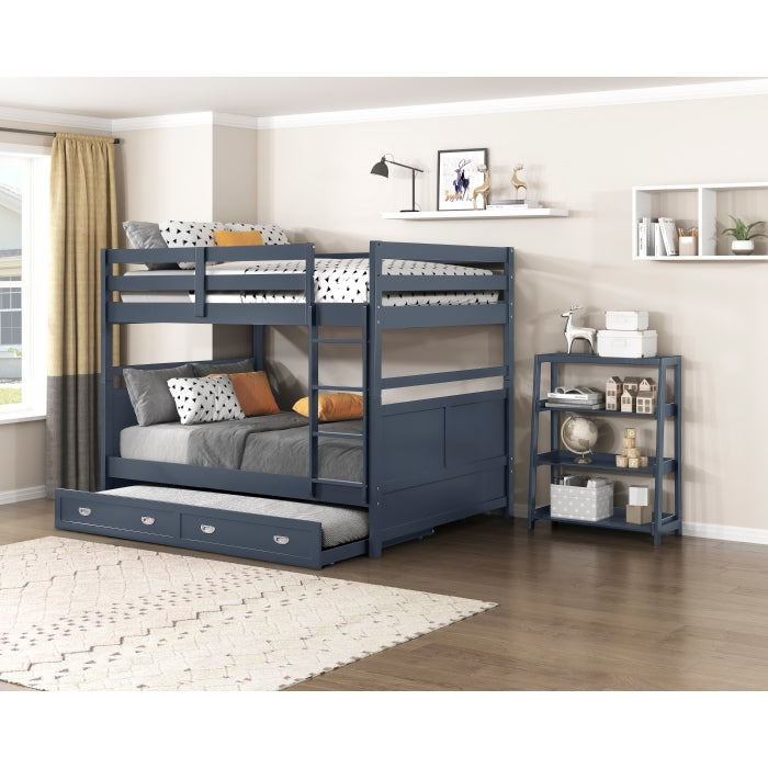 Sloane Blue 3 Fixed Shelves Bookcase