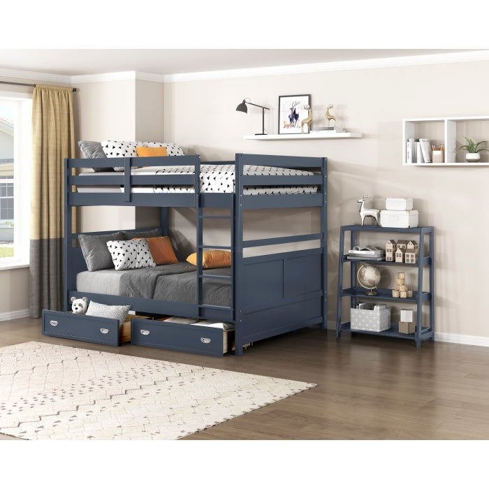Sloane Blue 3 Fixed Shelves Bookcase