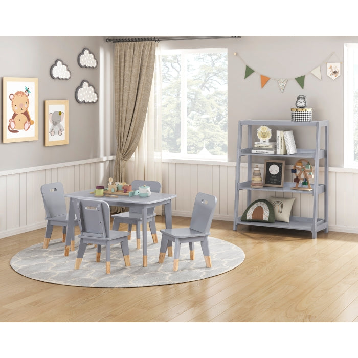 Sloane Gray 3 Fixed Shelves Bookcase