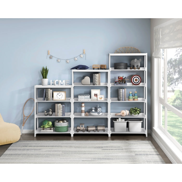 Sloane White 5 Fixed Shelves Bookcase