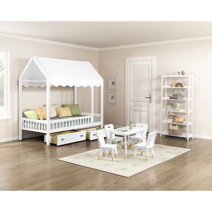 Sloane White 5 Fixed Shelves Bookcase