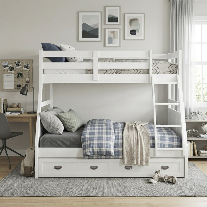 Sloane White Twin/Full Bunk Bed