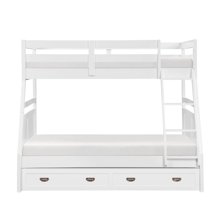 Sloane White Twin/Full Bunk Bed