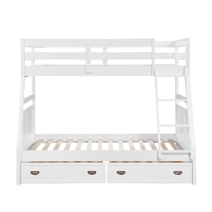 Sloane White Twin/Full Bunk Bed
