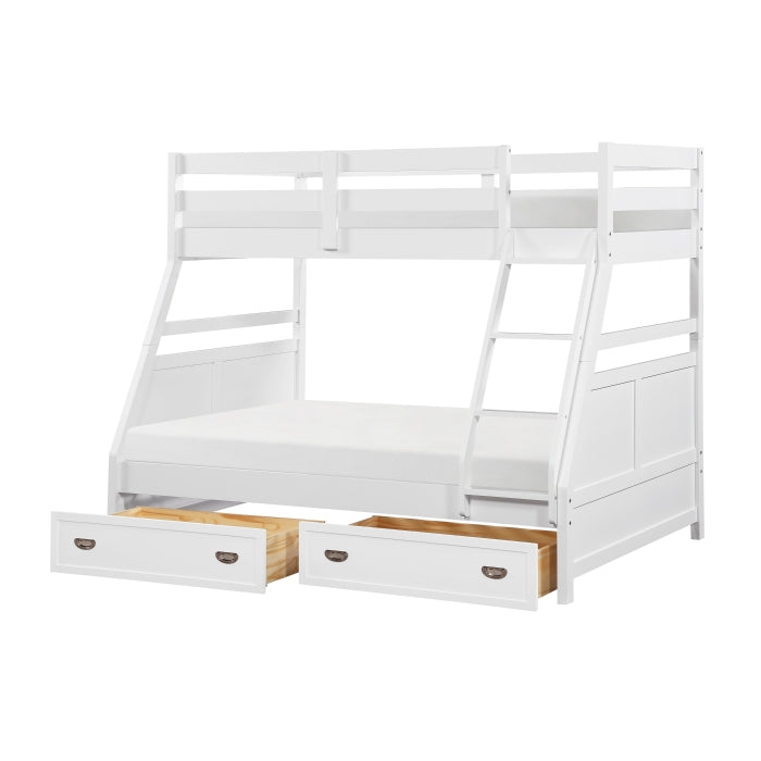 Sloane White Twin/Full Bunk Bed