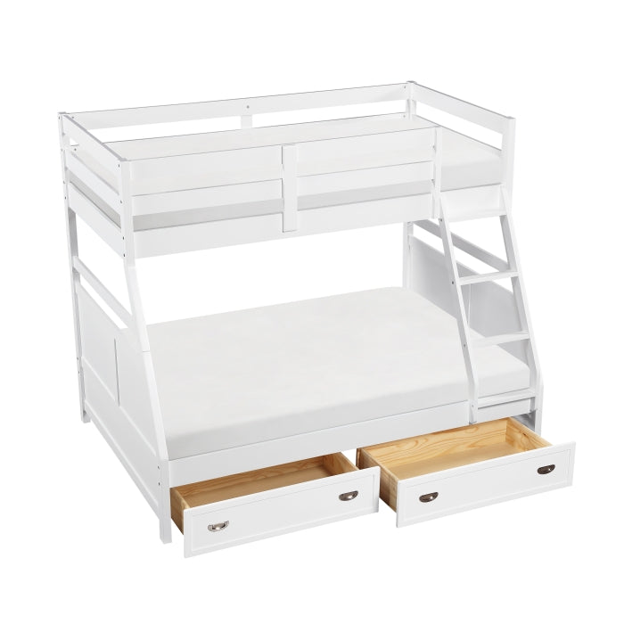 Sloane White Twin/Full Bunk Bed